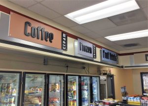 custom indoor retail convenience signage